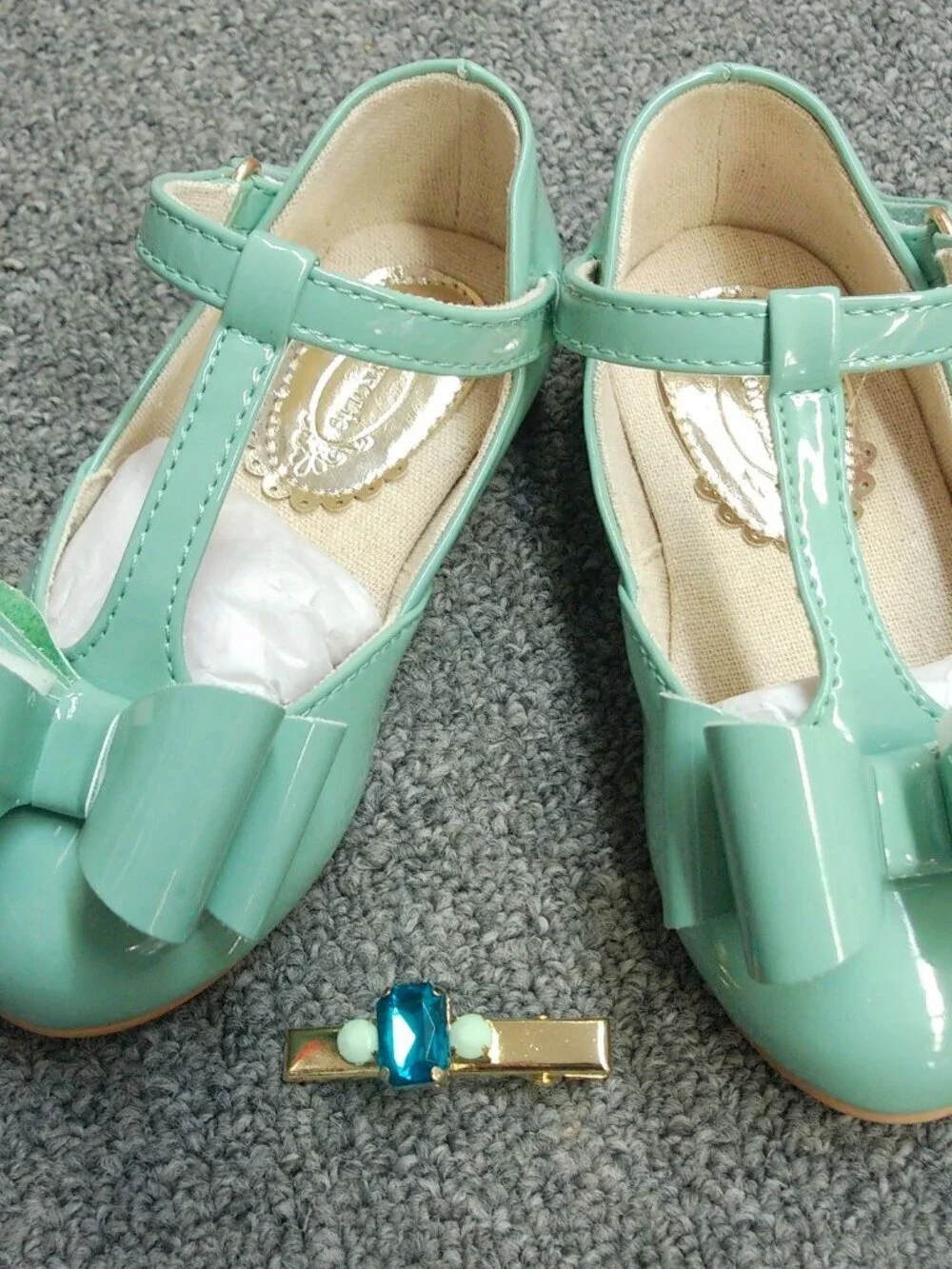 Joyfolie Mint Green Double Bow Dress Shoe